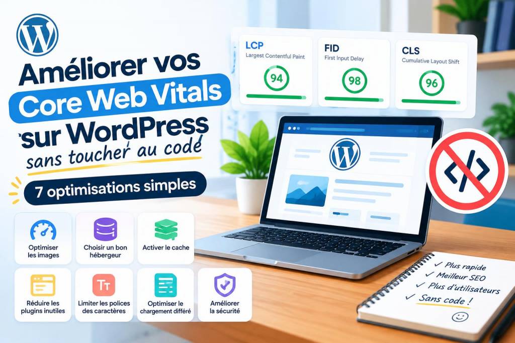Améliorer vos core web vitals sur wordpress sans toucher au code : 7 optimisations simples